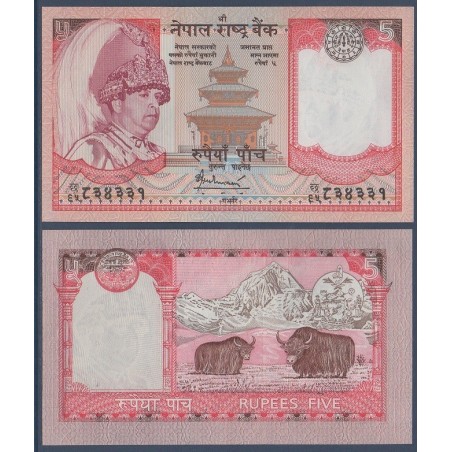 Nepal Pick N°46, Billet de banque de 5 rupees 2002