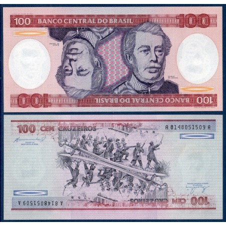 Bresil P.198b, neuf Billet de 100 Cruzeiros 1984 Luiz de Lima