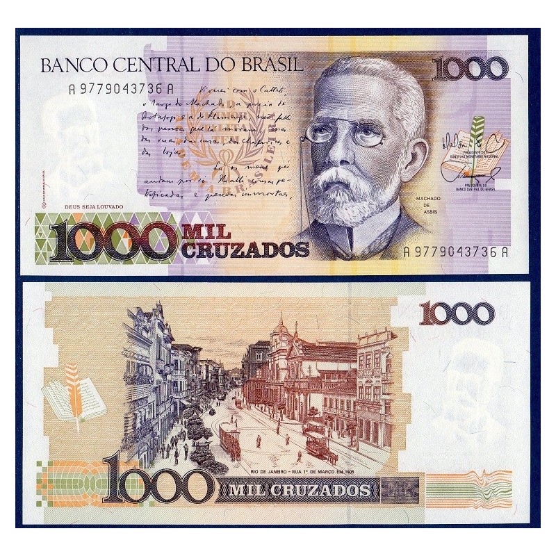 Bresil Pick N°213b, Billet de banque de 1000 Cruzados 1988
