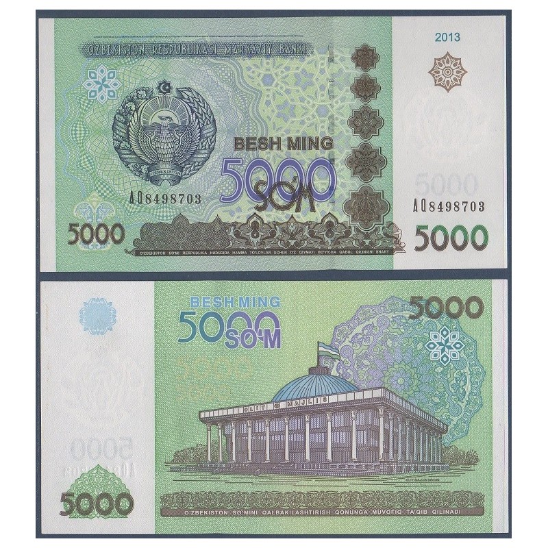Ouzbékistan Pick N°83, Billet de banque de 5000 Sum 2013