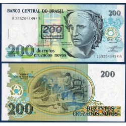 Bresil Pick N°225b, Billet de banque de 200 Cruzeiros 1990