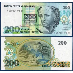 Bresil Pick N°225b, Billet de banque de 200 Cruzeiros 1990