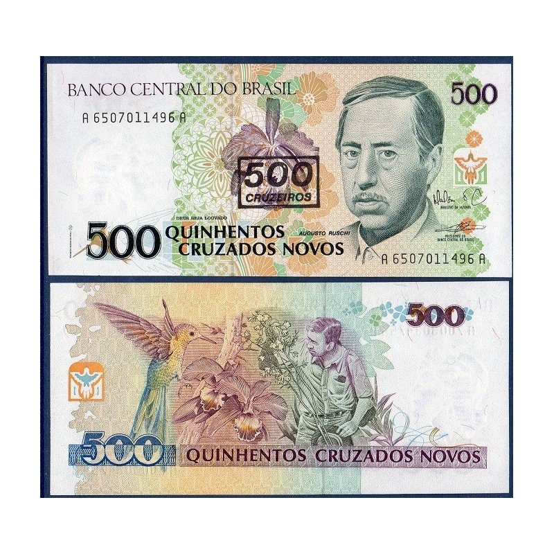 Bresil Pick N°226b, Billet de banque de 500 Cruzeiros 1990