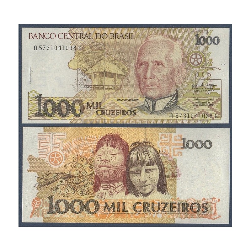 Bresil Pick N°231a, Billet de banque de 1000 Cruzeiros 1990