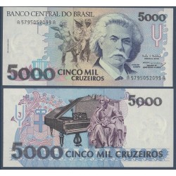 Bresil Pick N°232c, Billet de banque de 5000 Cruzeiros 1993