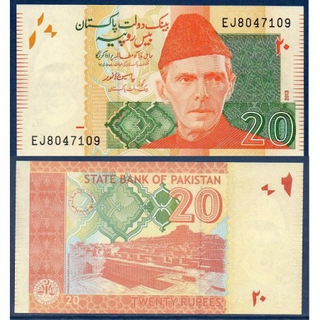Pakistan Pick N°55g, Billet de banque de 20 Rupees 2013