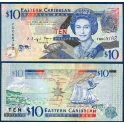 Caraïbes de l'est Pick N°48 Billet de banque de 10 dollars 2008