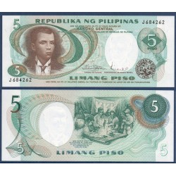 Philippines Pick N°143, Billet de banque de 5 Piso 1969