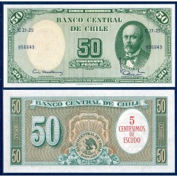 Chili Pick N°126b, Billet de banque de 5 centesimos 1960-1961