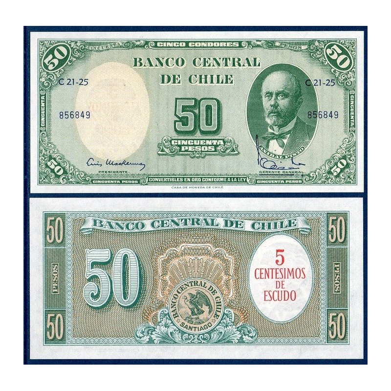 Chili Pick N°126b, Billet de banque de 5 centesimos 1960-1961