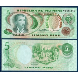 Philippines Pick N°160, Billet de banque de 5 Piso 1978