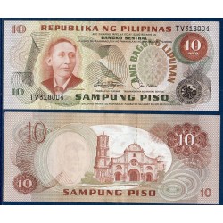Philippines Pick N°161b, Billet de banque de 10 Piso 1978