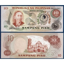 Philippines Pick N°167a, Billet de banque de 10 Pesos 1981