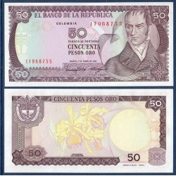 Colombie Pick N°425, Billet de 50 Pesos oro 1982-1992