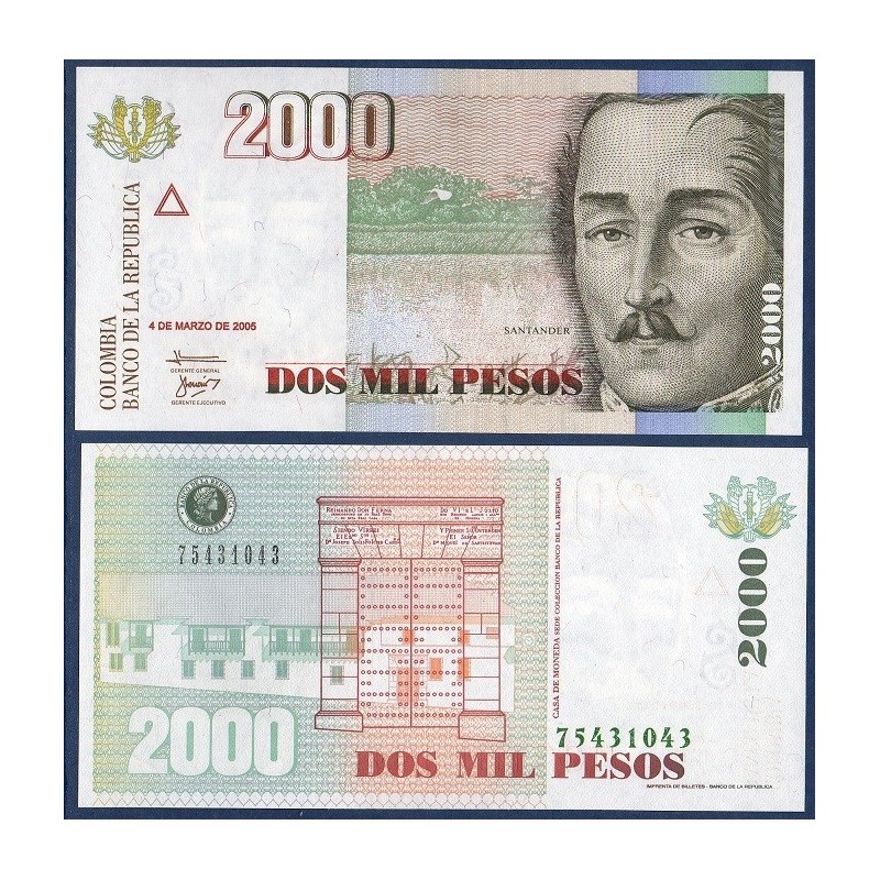 Colombie Pick N°451j, Billet de banque de 2000 Pesos 2005