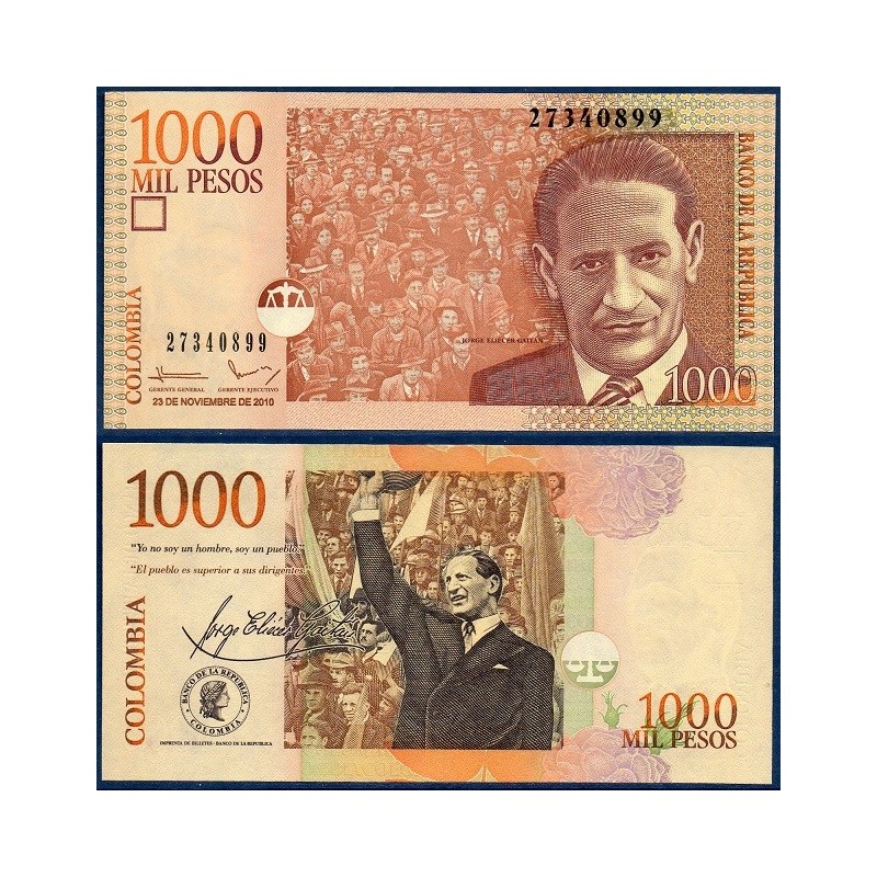 Colombie Pick N°456m, Billet de banque de 1000 Pesos 2010