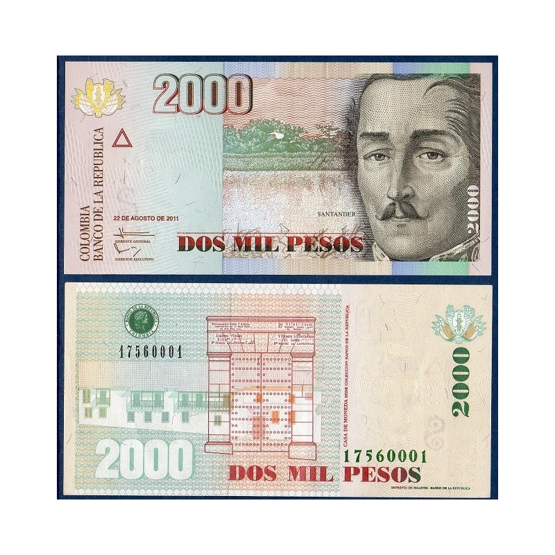 Colombie Pick N°457o, Billet de banque de 2000 Pesos 2011