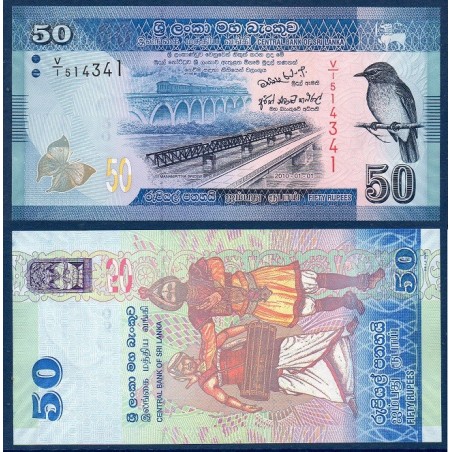 Sri Lanka Pick N°124a, Billet de banque de 50 Rupees 2010