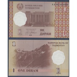 Tadjikistan Pick N°10, Billet de banque de 1 Diram 1999-2000
