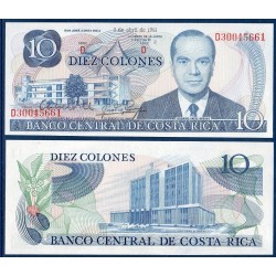 Costa Rica Pick N°237, Billet de banque de 10 colones 1972-1986