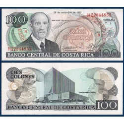 Costa Rica Pick N°261a, Billet de banque de 100 colones 1993