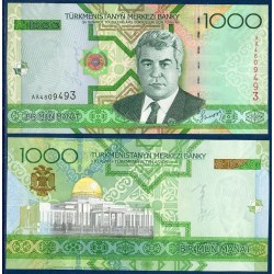 Turkménistan Pick N°20, Billet de banque de banque de 1000 Manat 2005