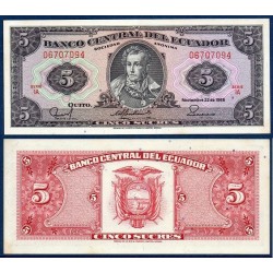Equateur Pick N°113, Billet de banque de 5 Sucres 1958-1988