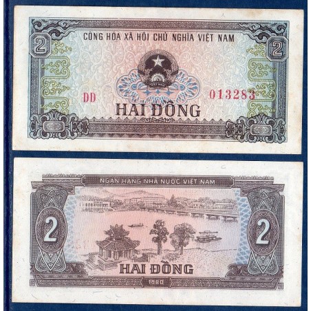 Viet-Nam Nord Pick N°85a, Billet de banque de 2 dong 1980-1981