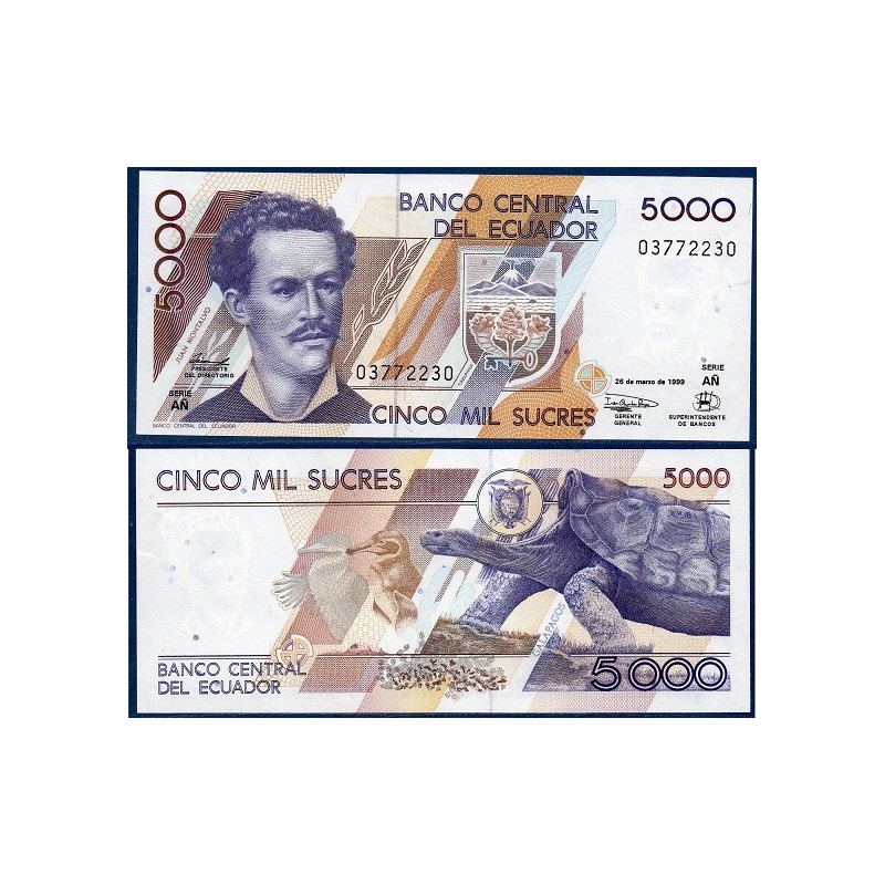 Equateur Pick N°128c, Billet de banque de 5000 Sucres 1996-1999