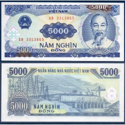 Viet-Nam Nord Pick N°108a, Billet de banque de 5000 dong 1991-1993