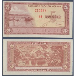 Viet-Nam Sud Pick N°13, Billet de banque de 5 dong 1955