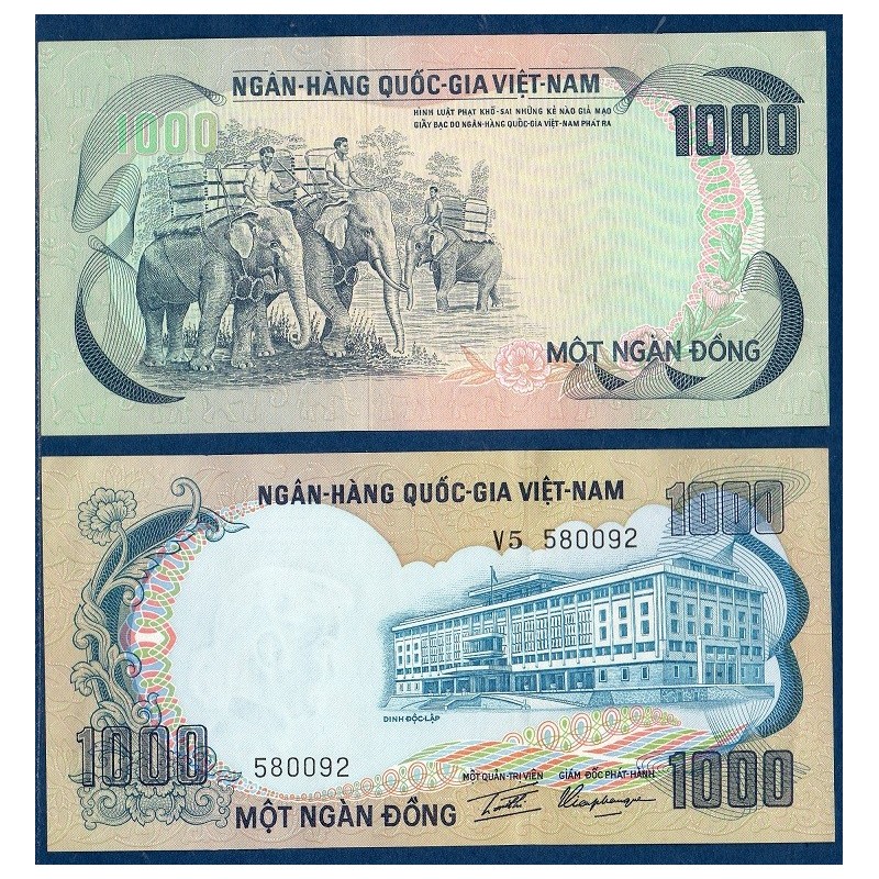 Viet-Nam Sud Pick N°34a, Billet de banque de 1000 dong 1972