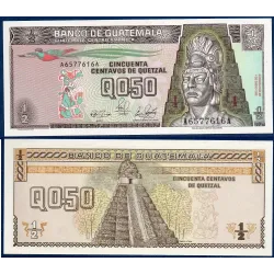 Guatemala Pick N°65, Billet de banque de 0.5 Quetzal 1983-1989