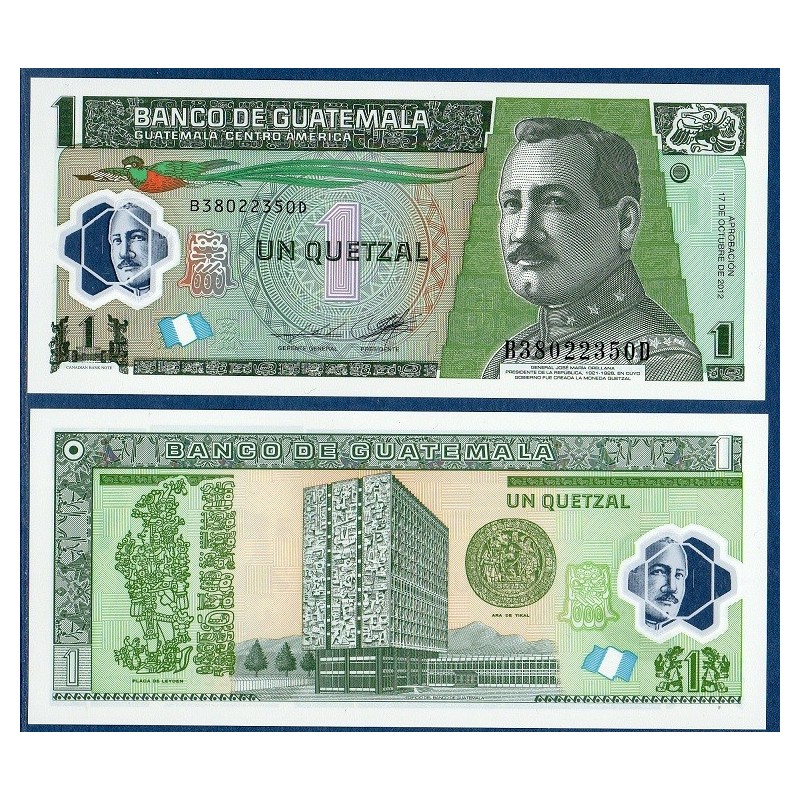 Guatemala Pick N°121c, Billet de banque de 1 Quetzal 2012