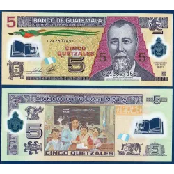 Guatemala Pick N°122b, Billet de banque de 5 Quetzal 2011