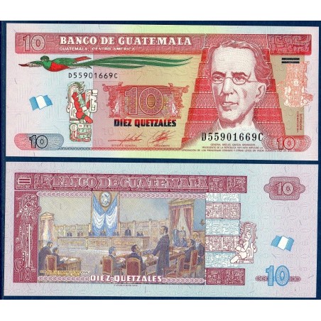 Guatemala Pick N°123b, Billet de banque de 10 Quetzales 2011