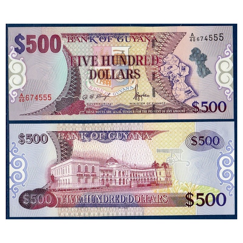 Guyana Pick N°34a, Billet de banque de 500 Dollars 2000