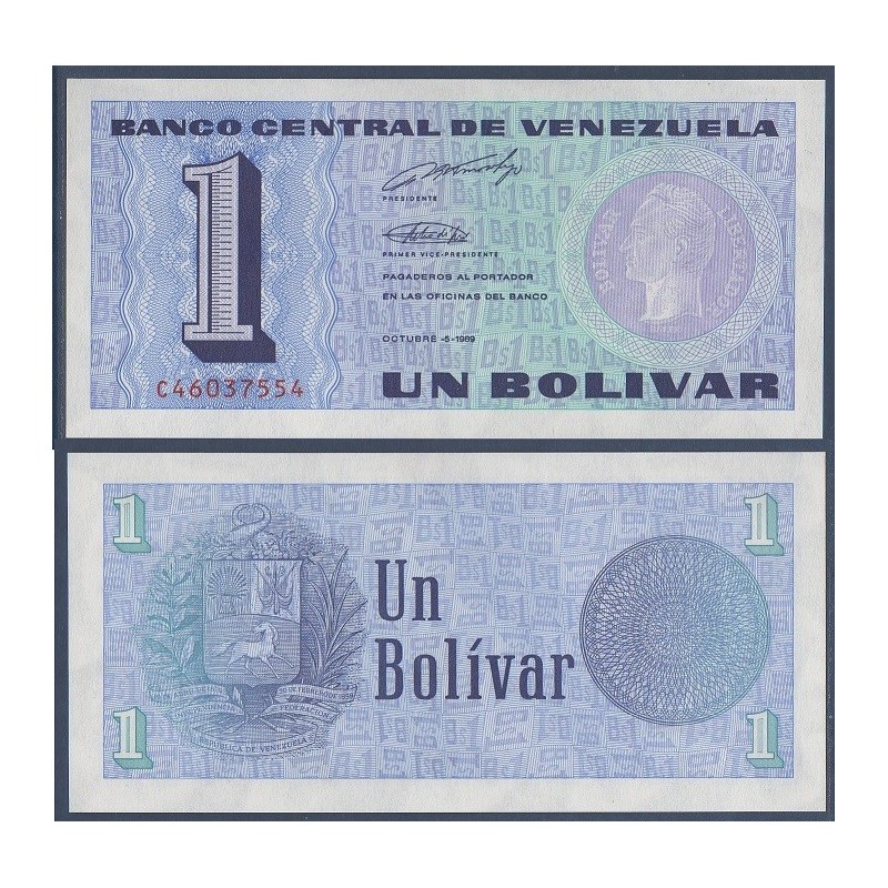 Venezuela Pick N°68, Billet de banque de 1 Bolivar 1989