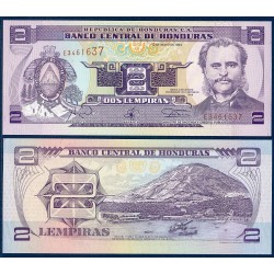 Honduras Pick N°72, Billet de 2 Lempiras 1993-1994