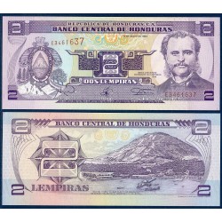 Honduras Pick N°72c, Billet de banque de 2 Lempiras 1994