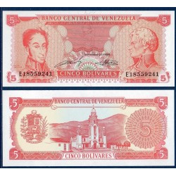 Venezuela Pick N°70, Billet de banque de 5 Bolivares 1989