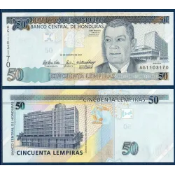 Honduras Pick N°94a, Billet de banque de 50 Lempiras 2004