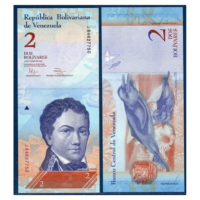 Venezuela Pick N°88d, Billet de banque de 2 Bolivares 31 janvier 2012