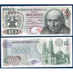 Mexique Pick N°63h, Billet de Banque de 10 pesos 1975