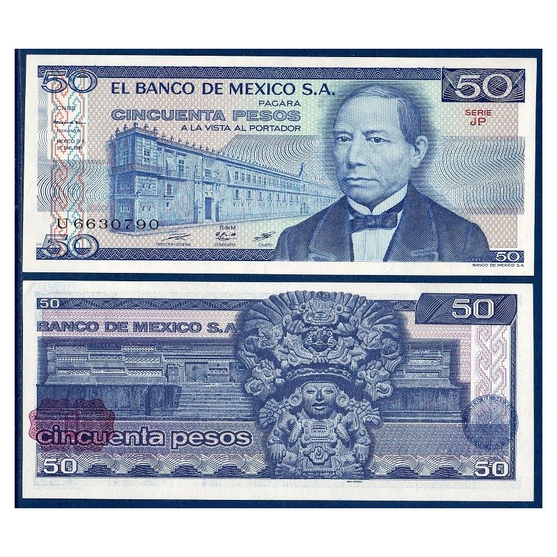 Mexique Pick N°73, Billet de Banque de 50 pesos 1981