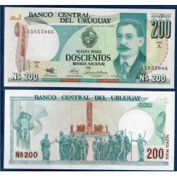 Uruguay Pick N°66a, Billet de banque de 200 Nv Pesos 1986