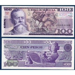 Mexique Pick N°74, Billet de Banque de 100 pesos 1981-1982