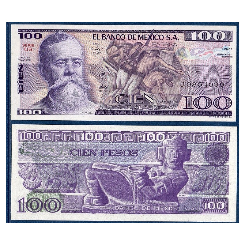 Mexique Pick N°74c, Billet de Banque de 100 pesos 1982