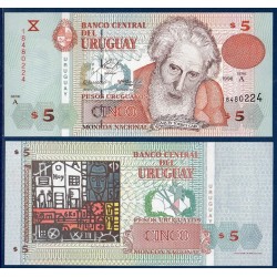 Uruguay Pick N°80, Billet de banque de 5 Pesos 1998