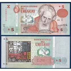 Uruguay Pick N°80a, Billet de banque de 5 Pesos 1998